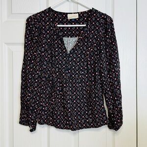 Universal Thread Black Floral Women's Blouse